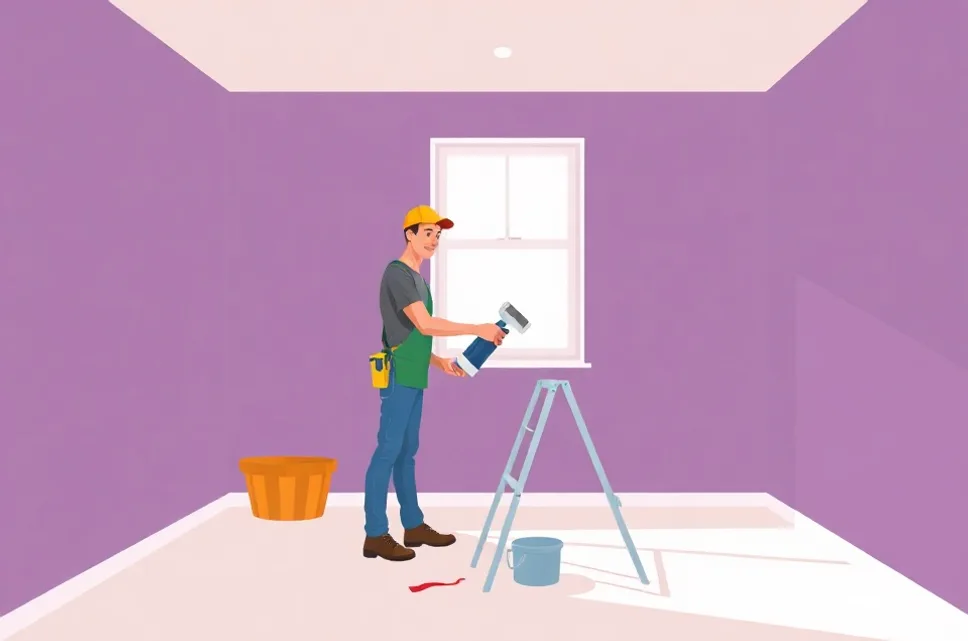 Intérieur rénové après travaux de peinture à Saint-Louis