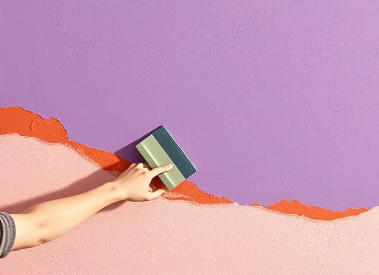 Application d'un enduit décoratif à la lisseuse sur un mur