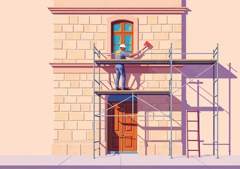 Ravalement de façade en pierre, nettoyage et application d'enduit